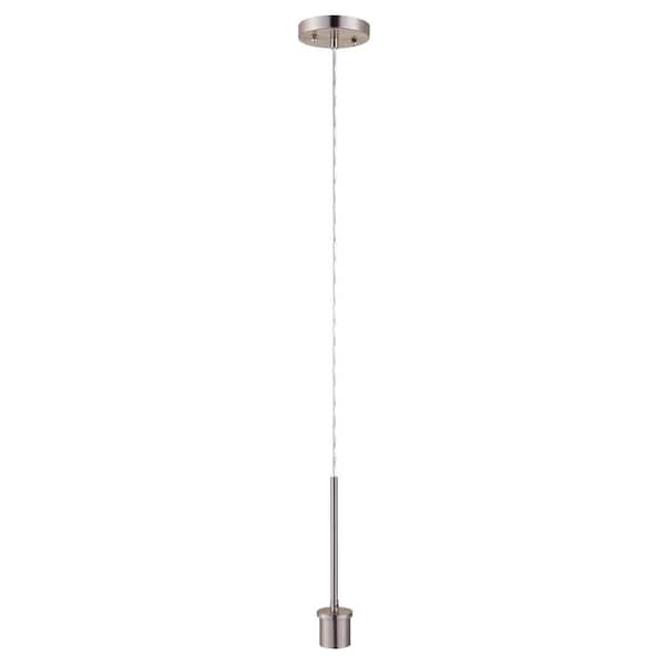 Brushed Nickel Pendant Light Kit with Partial Down Rod and Adjustable Height Wire