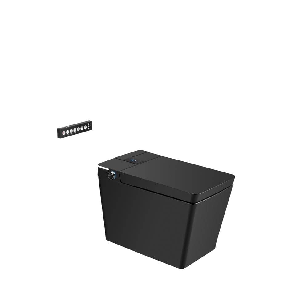 WISE 1Piece 0.8/1.2 GPF Dual Flush Square Smart Toilet in Matte Gray
