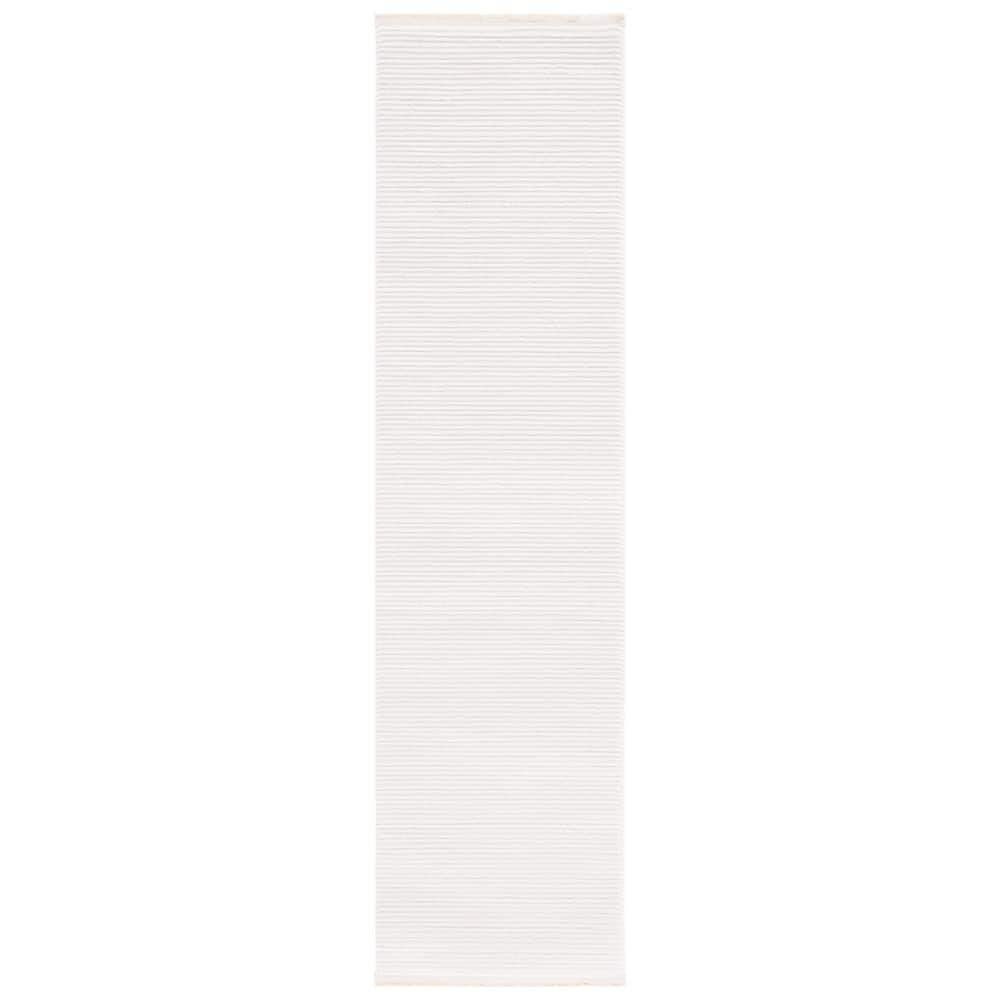 SAFAVIEH Whisper 2 ft. x 8 ft. Ivory/Ivory Marle Striped Runner Rug ...