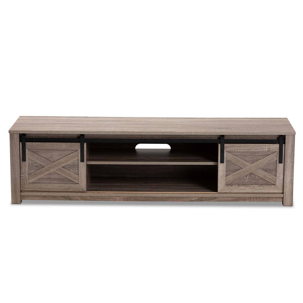 Baxton Studio Bruna 58 in. Oak Wood TV Stand Fits 64 in. TV 169