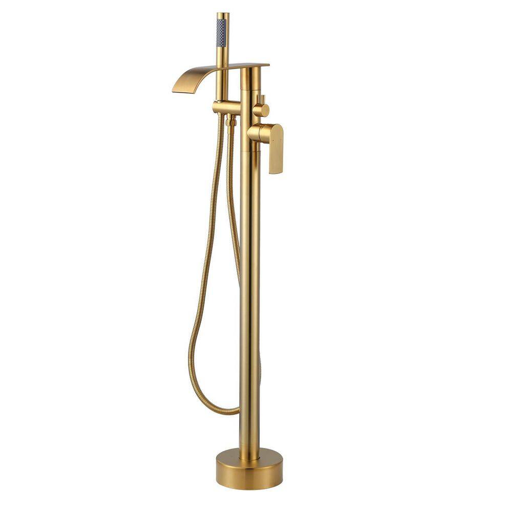 2-Handle Freestanding Tub Faucet with Hand Shower and Waterfall Spout in. Gold price history on PriceWatchPro
