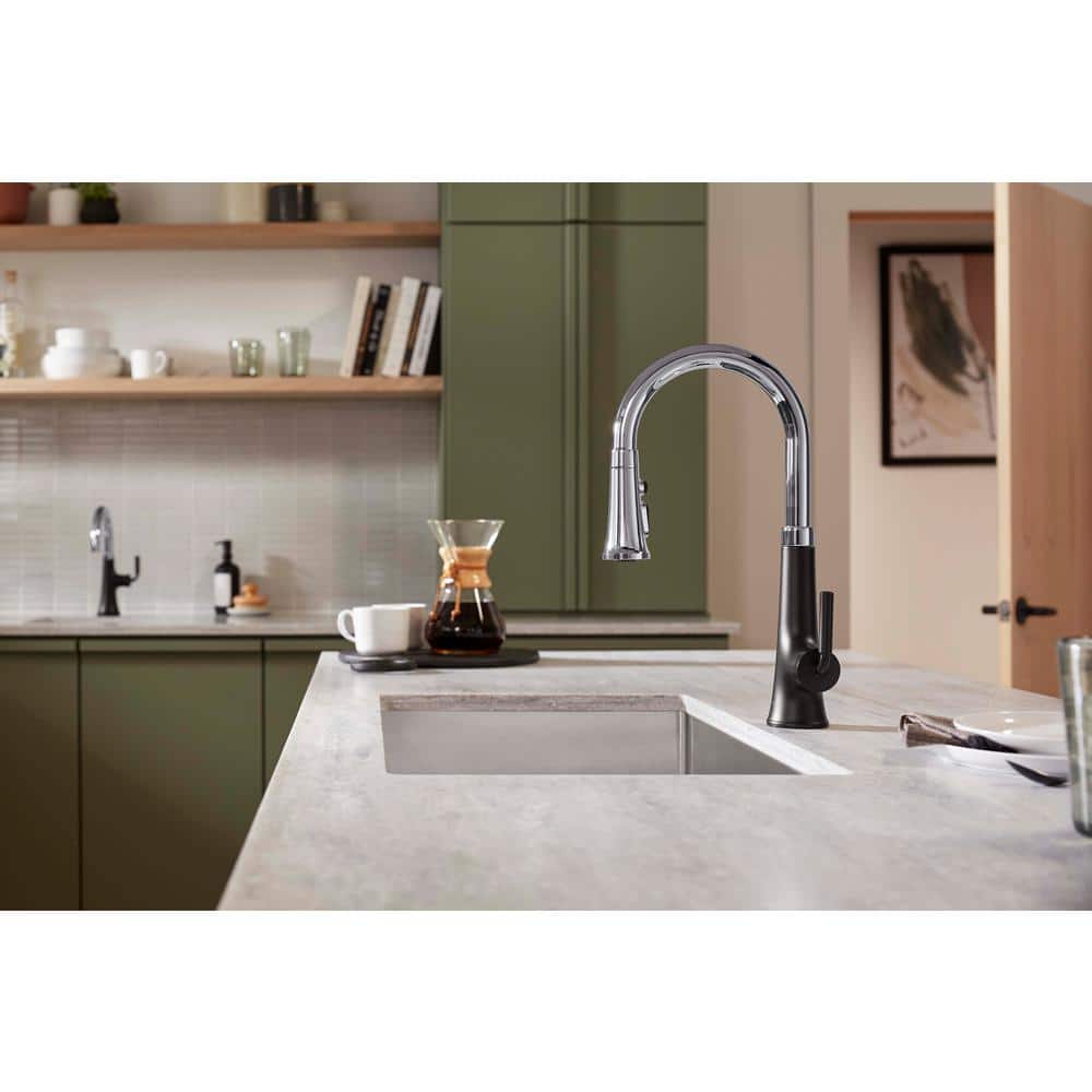 Vibrant Stainless Single Handle Pull Down Kitchen Faucet
