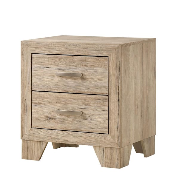 Acme Furniture Miquell 2-Drawer Natural Nightstand 24 in. x 22 in. x 16 in.
