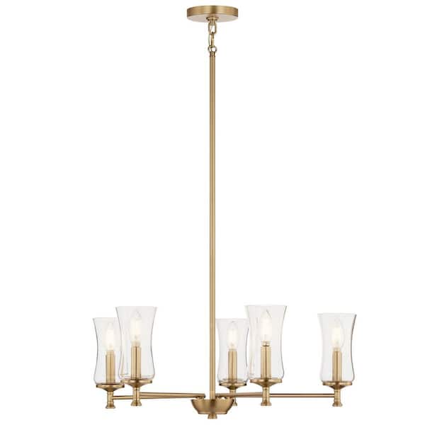 Taresa 5-Light Chandelier with Clear Glass in Champagne Bronze