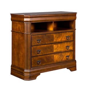 20.25 in. Brown 3-Drawer Wooden Chest of Drawers
