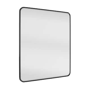 20 in. W x 28 in. H Rectangular Aluminum Framed Wall Mount Bathroom Vanity Mirror in Black