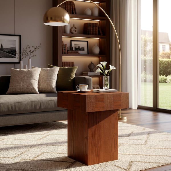 Hamona 16 in. Walnut Wood End Table