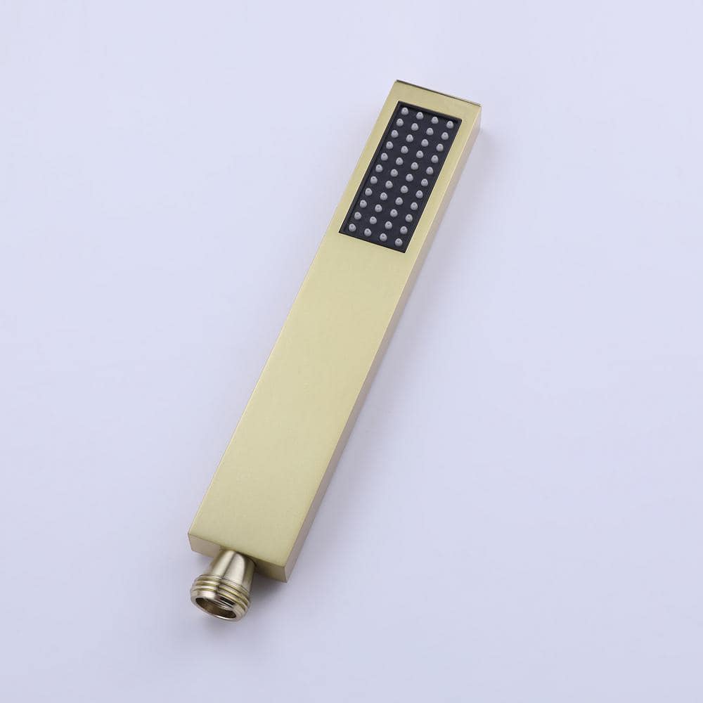 Brushed Gold Wall-Mounted Waterfall Tub Filler with Hand Shower