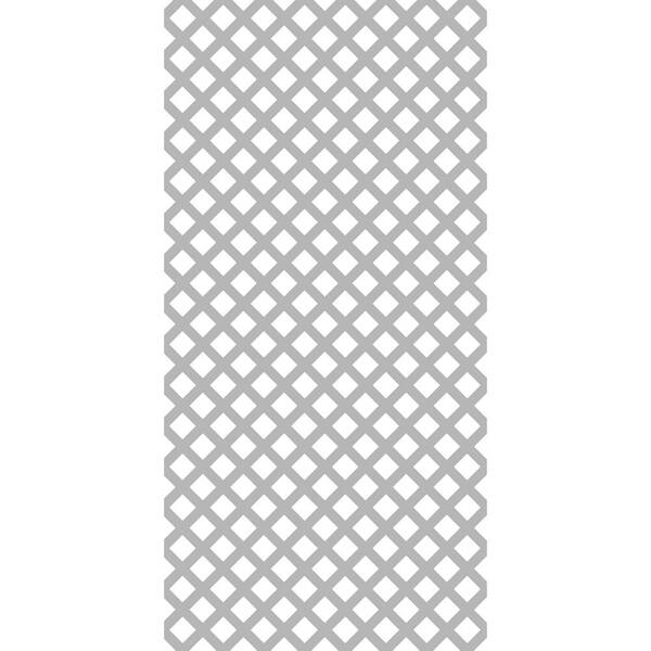 GRID AXCENTS 4 ft. x 8 ft. Weathered Gray Traditional Vinyl Lattice (2-Pack)