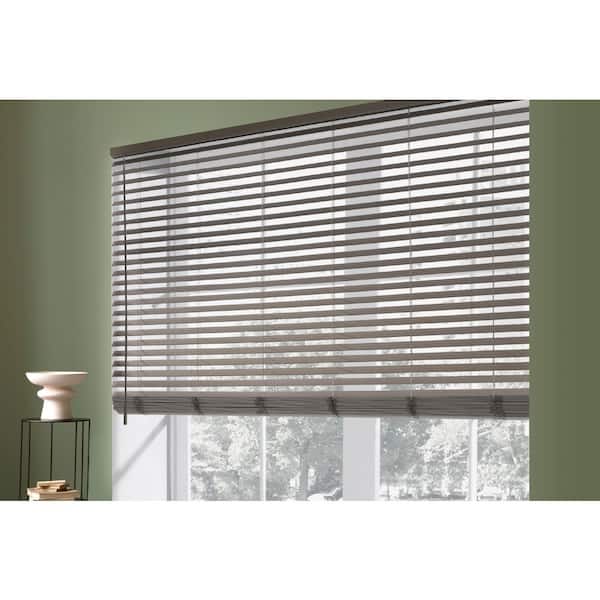 Designer 2.5 in. Cordless Room Darkening Faux Wood Blinds for Windows