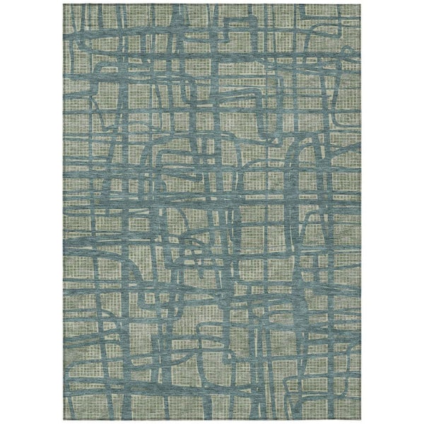 Chantille Machine Washable Indoor/Outdoor Abstract ACN2491 Basil 8 ft. x 10 ft. Area Rug