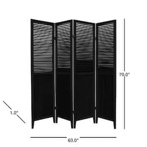 6 ft. Black 4-Panel Room Divider