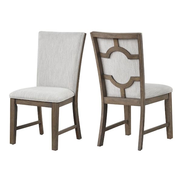 Furniture of America Garanie Oak Fabric Upholstered Dining Chairs (Set of 2)