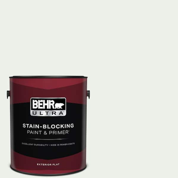 BEHR ULTRA 1 gal. #470E-1 Breakwater White Flat Exterior Paint & Primer