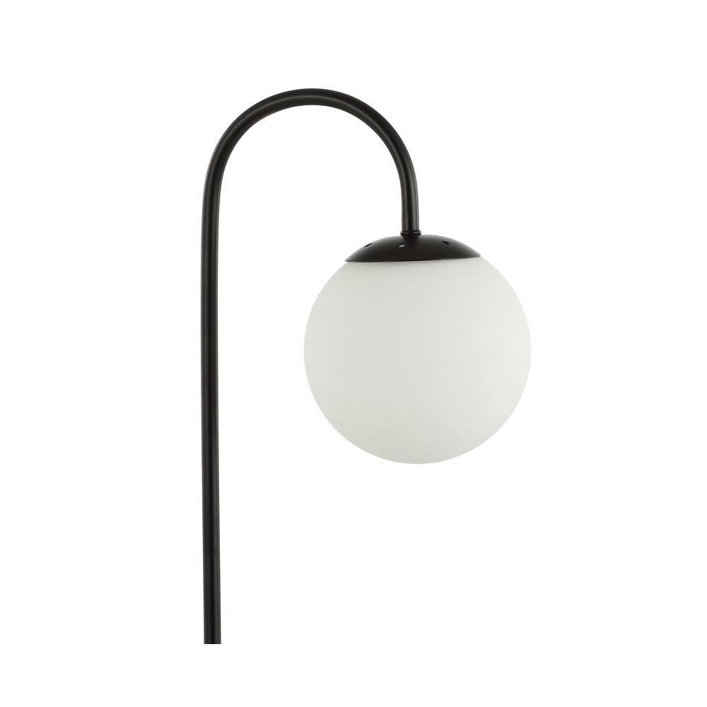 Arco Black Iron and Glass Minimalist Table Lamp