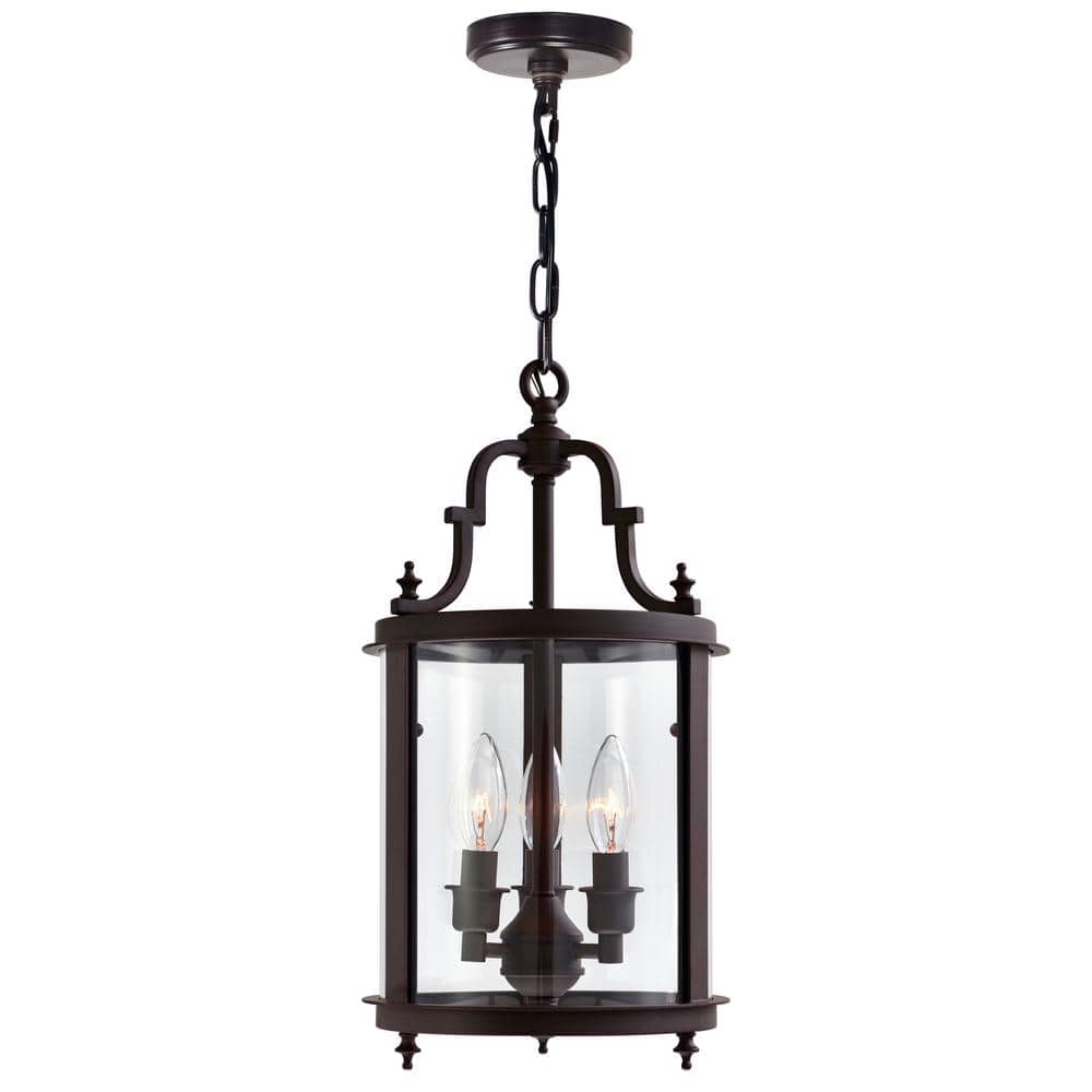Desire Bronze Mini Drum Pendant with Clear Glass Shade