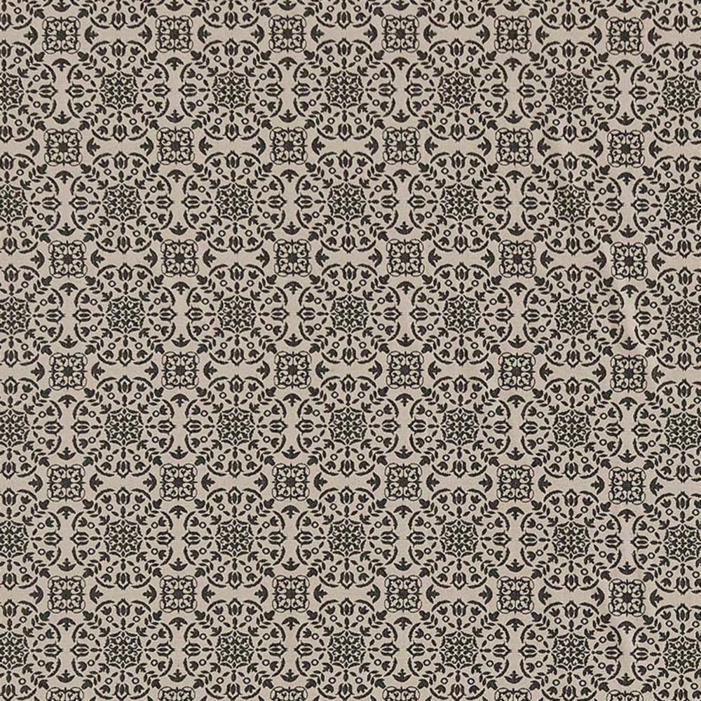 Natural Black Cotton Queen Medallion Coverlet