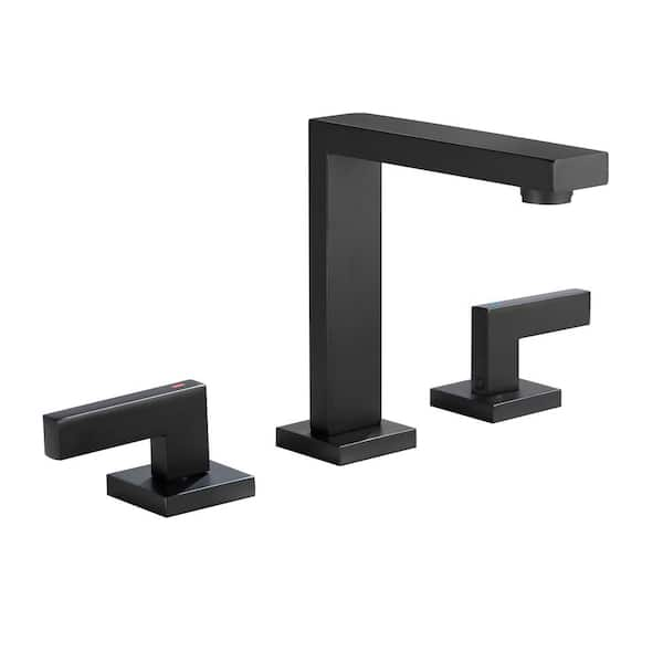 Foully 8 in. Widespread Bathroom Faucet 3-Holes Double-Handle Bathroom Faucet in Matte Black