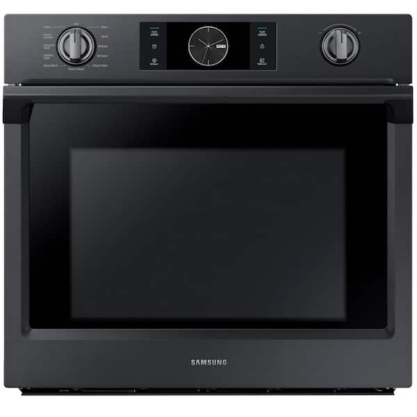 Samsung 30 in. Single Electric Wall Oven with Steam Cook, Flex Duo and Dual Convection in Fingerprint Resistant Black Stainless