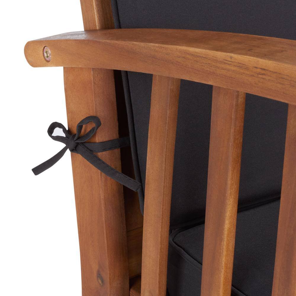 Rocklin 4-Piece Natural & Black Acacia Outdoor Set