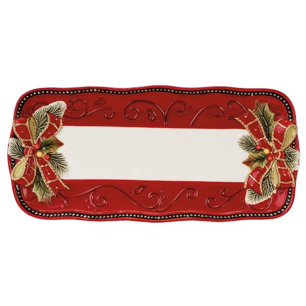 FITZ and FLOYD Damask Holiday Bread Tray