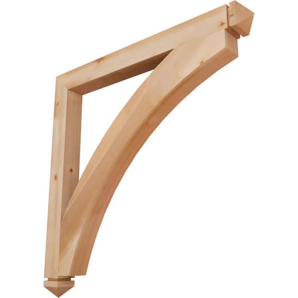 Ekena Millwork 3.5 in. x 44 in. x 44 in. Western Red Cedar Thorton Arts and Crafts Smooth Bracket
