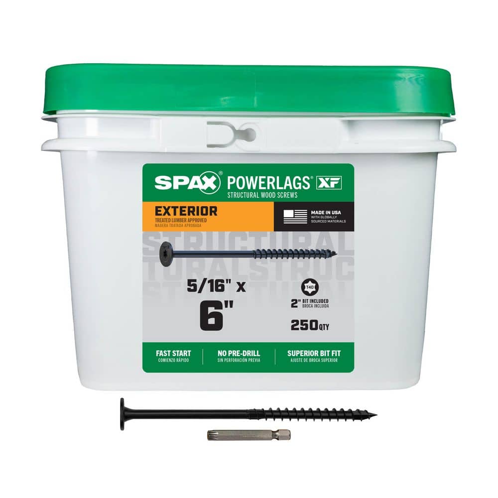5/16 in. x 6 in. Black Powerlags XF Exterior T40 T-Star Pancake Head Structural Wood Lag Screws (250 pcs) price history on PriceWatchPro