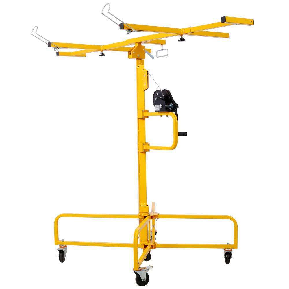 16 ft Yellow Heavy Duty Drywall Panel Hoist with Rolling Casters