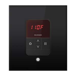 iTempo Square Steam Shower Control in Black with Polished Chrome Bezel