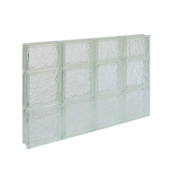 Pittsburgh Corning 31 in. x 21.5 in. x 3 in. IceScapes Pattern Solid Glass Block Window