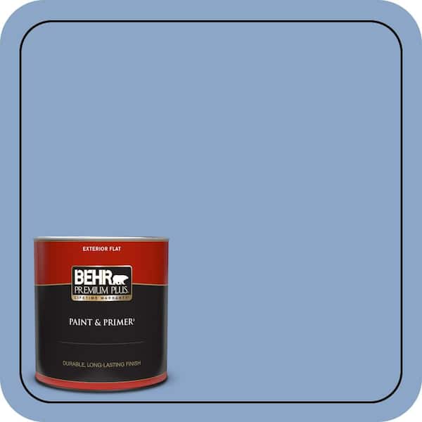 BEHR PREMIUM PLUS 1 qt. #590D-4 Romantic Isle Flat Exterior Paint & Primer