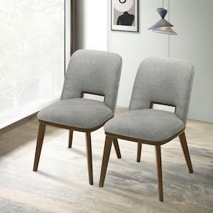 Tampa Light Gray Fabric Contemporary Elegant Dining Side Chair Set of 2