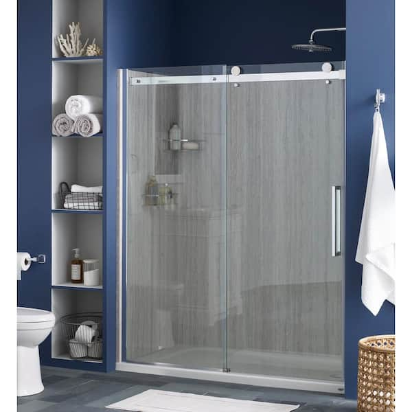 American Standard Passage 60 in. x 72 in. Left Drain 4-Piece Glue-Up Alcove  Shower Wall, Shelf, Door and Base Kit in Pewter Travertine P2739LHO.370 -  The Home Depot