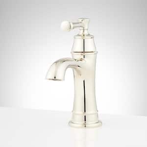 Beasley Single Handle Mid Arc Single Hole Bathroom Faucet with Spot Resistant in Polished Nickel