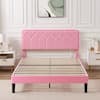 Knox Velvet Pink Upholstered Bed – WoodPeckerz Furniture