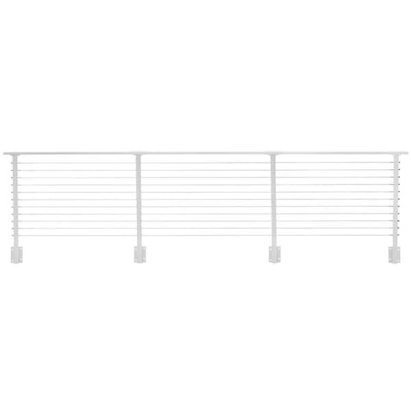 CityPost 14 ft. Deck Cable Railing, 36 in. Face Mount, White