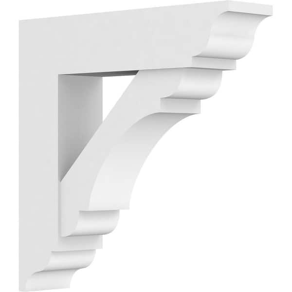 Ekena Millwork 5 in. x 24 in. x 24 in. Olympic Bracket with Traditional Ends, Standard Architectural Grade PVC Bracket