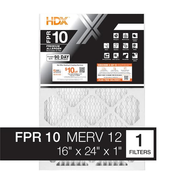 16 in. x 24 in. x 1 in. Premium Pleated Air Filter FPR 10, MERV 12