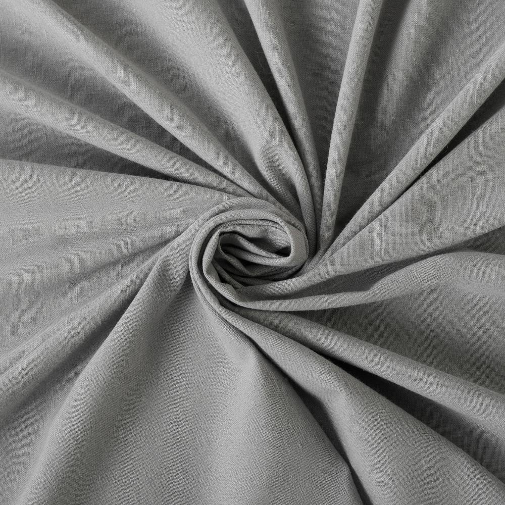 Gray Cotton Blend Button Tab Top Curtain Panel, 40" x 84"
