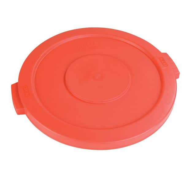 Carlisle Bronco 55 Gal. Red Round Trash Can Lid (2-Pack) 34105605