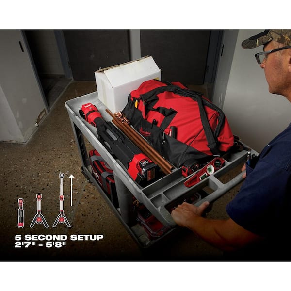 Milwaukee M12 12V Lithium-Ion Cordless Brushless Rotary Tool with M12 1400 Lumen ROCKET LED Stand Work Light (Tool-Only)