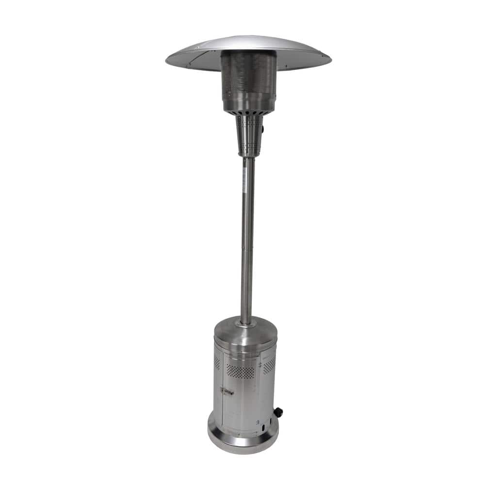 High Efficiency 60,000 Btus Gas Patio Heater With Wheels Commercial And  Residential Outdoor Heat - Stainless Steel