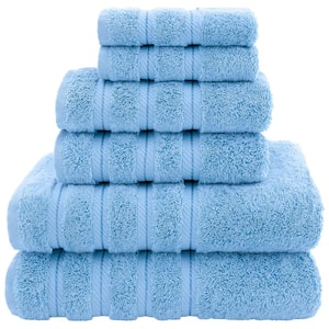Sky Blue 6-Piece Turkish Cotton Towel Set