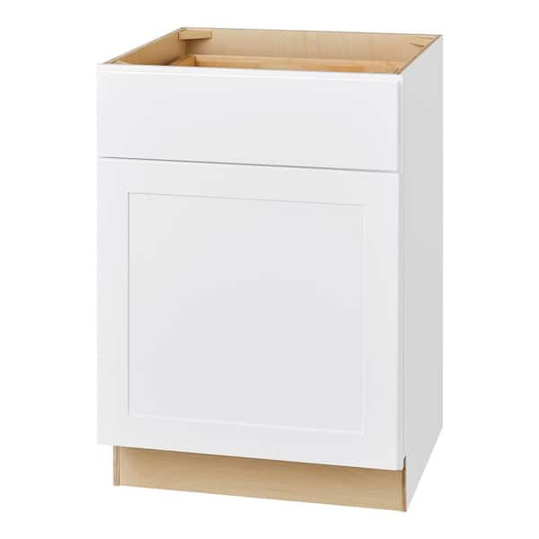 Hampton Bay Avondale 24 in. W x 24 in. D x 34.5 in. H Ready to Assemble Plywood Shaker Base Kitchen Cabinet in Alpine White