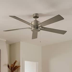 Lucian II 60 in. Indoor Brushed Nickel Downrod Mount Ceiling Fan with Pull Chain