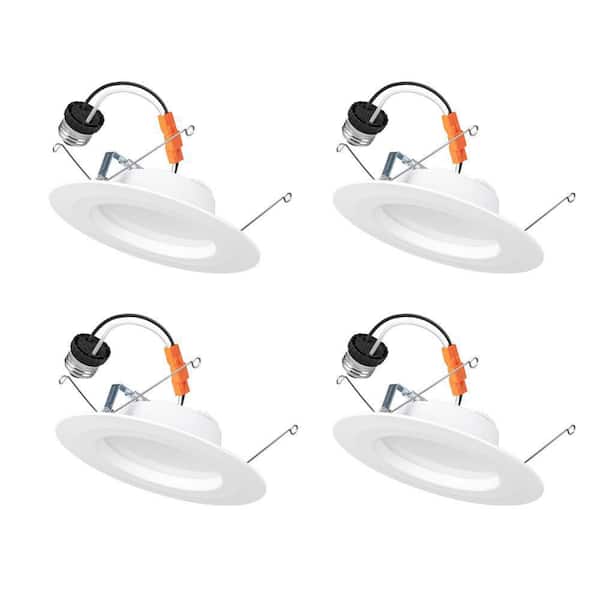 5/6 in. Integrated LED Recessed Retrofit Light Trim with Selectable Color Temperature, (4-Pack)