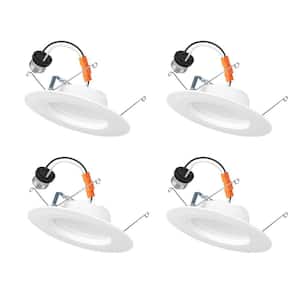 4-pack 5/6 in. Integrated LED Recessed Retrofit Light Trim with Selectable Color Temperature