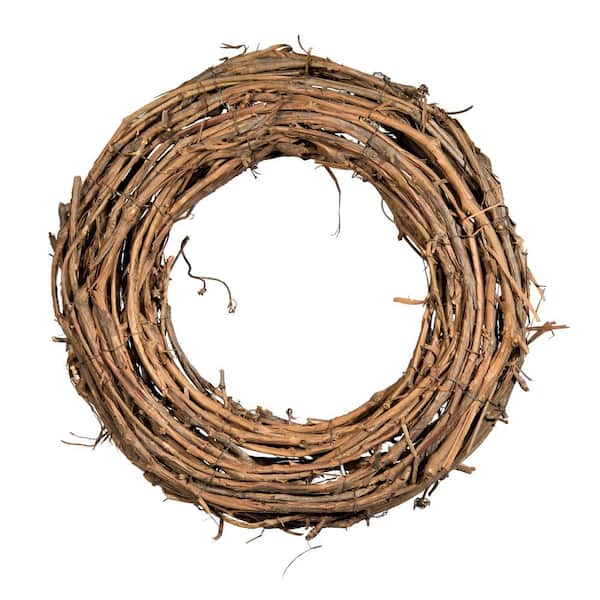 Shine Company 16 in. Artificial Dia Natural Grapevine Wreath, Brown (Set of 2)
