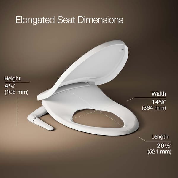 KOHLER Purewash M250 Non-Electric Bidet Seat for Elongated Toilets in White