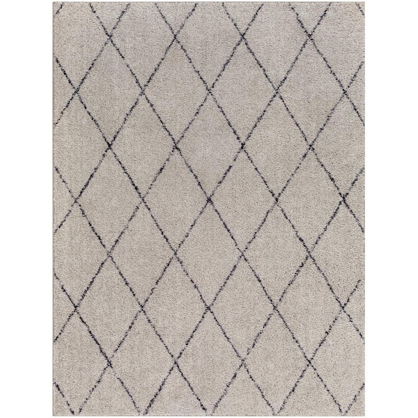 Livabliss Lykke Taupe Trellis 4 ft. x 6 ft. Machine-Washable Indoor Area Rug